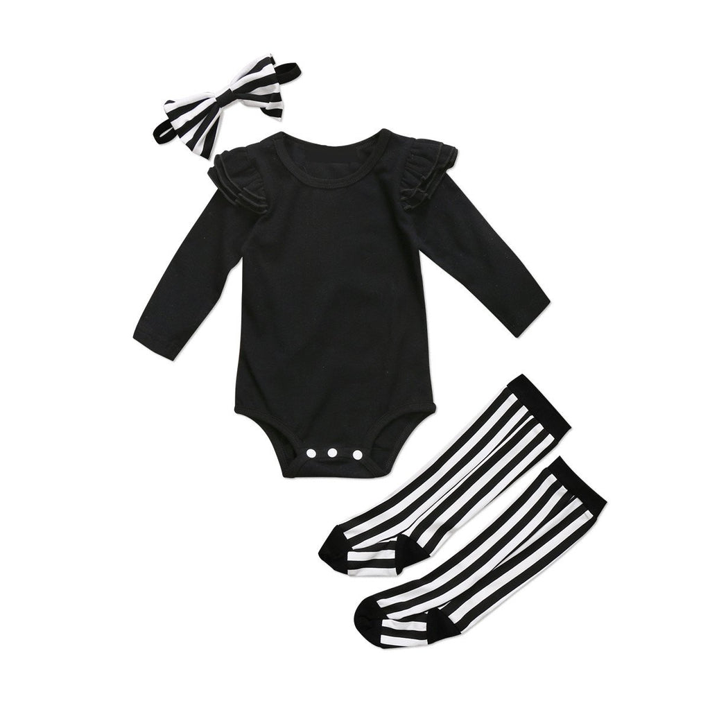 Black White stripes Set