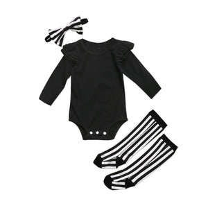 Black White stripes Set