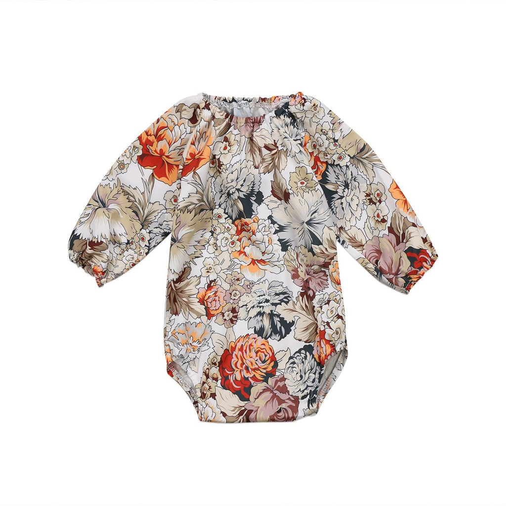Long Sleeves Floral Bodysuit