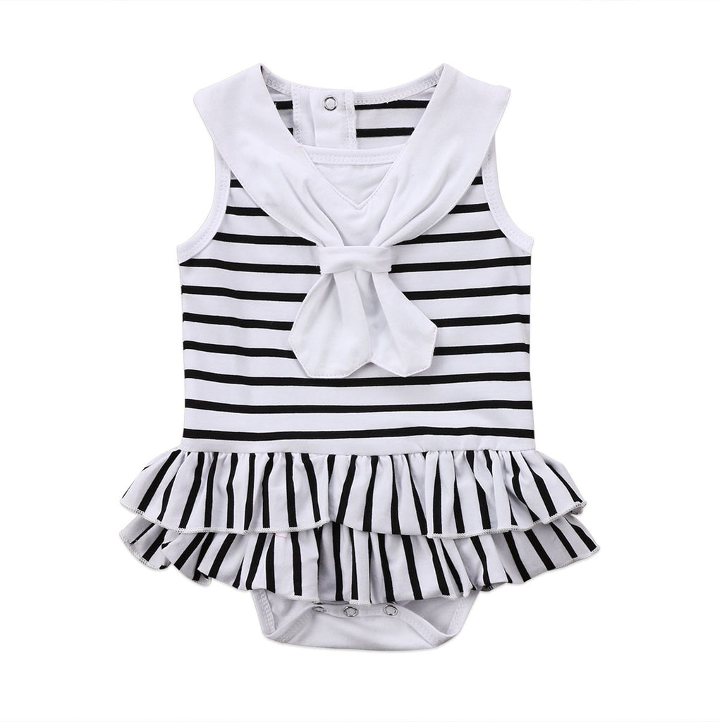 Navy Girl Romper
