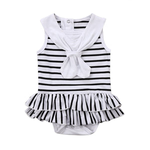 Navy Girl Romper