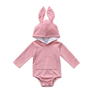Pink Bunny Hoodie Romper