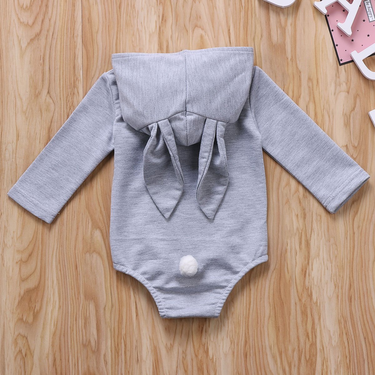 Grey Bunny Hoodie Romper