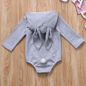 Grey Bunny Hoodie Romper