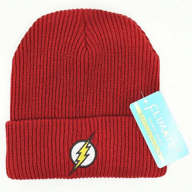 CLIMATE Men Women Winter Warm Beanie Hat 2017 New Flash Hero Soft Red HipHop Warm Knitted Red Caps Hat For Men Women Teenager