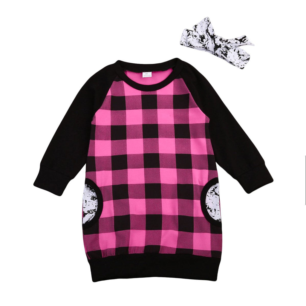 Long Sleeve Plaid Dress