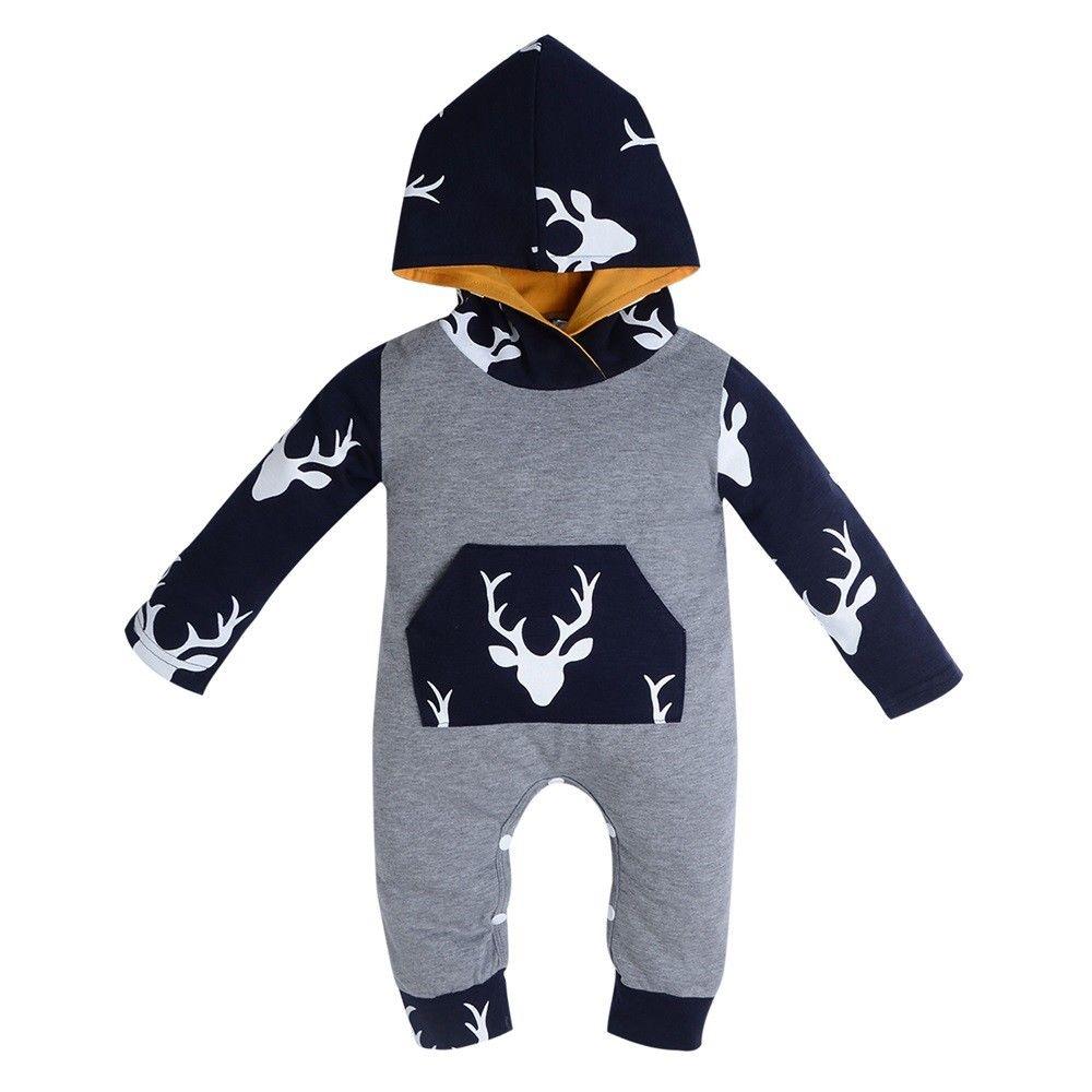 Blue Deer Hoodie Romper