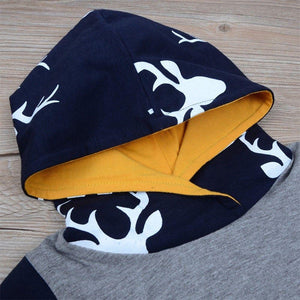 Blue Deer Hoodie Romper