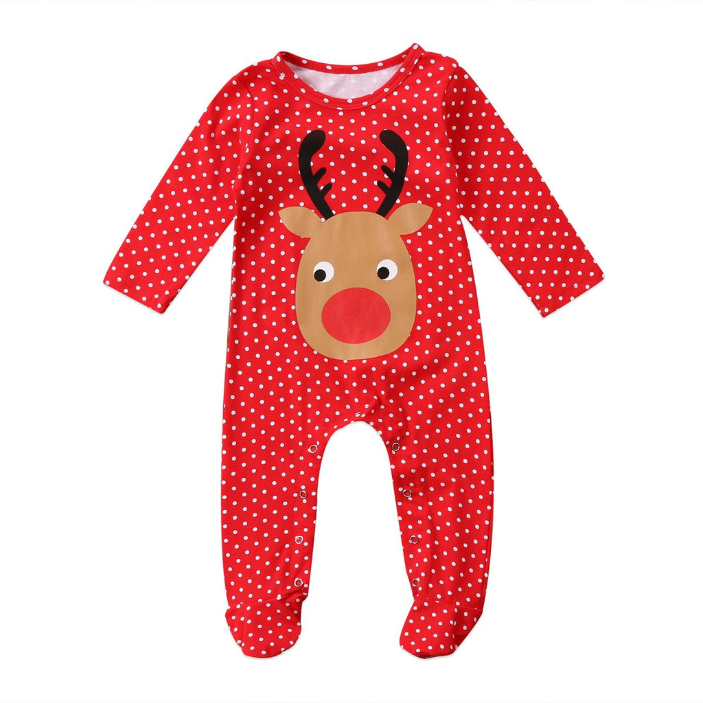 Red Dot Deer Romper