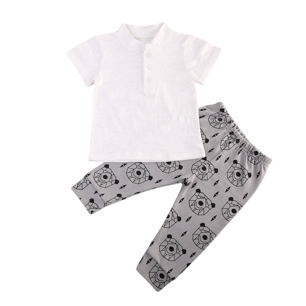 White Shirt Bear Pants