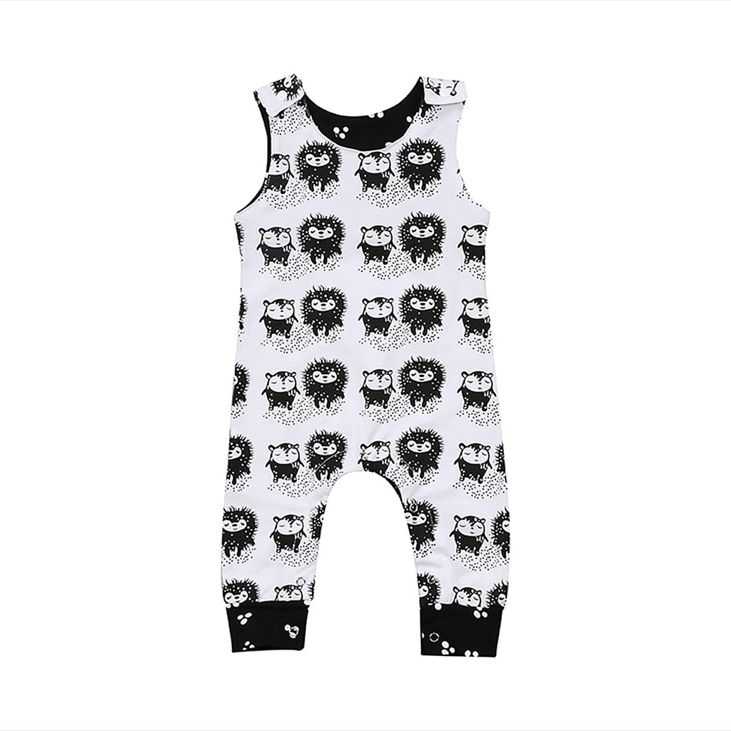Black White Cute Romper