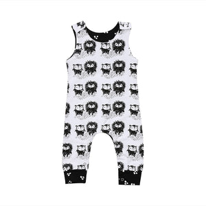 Black White Cute Romper