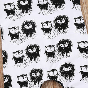 Black White Cute Romper