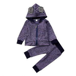 Ziper Cute Hoodie Set