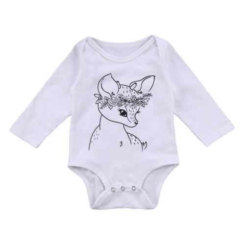 Cute Deer White Romper