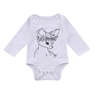 Cute Deer White Romper