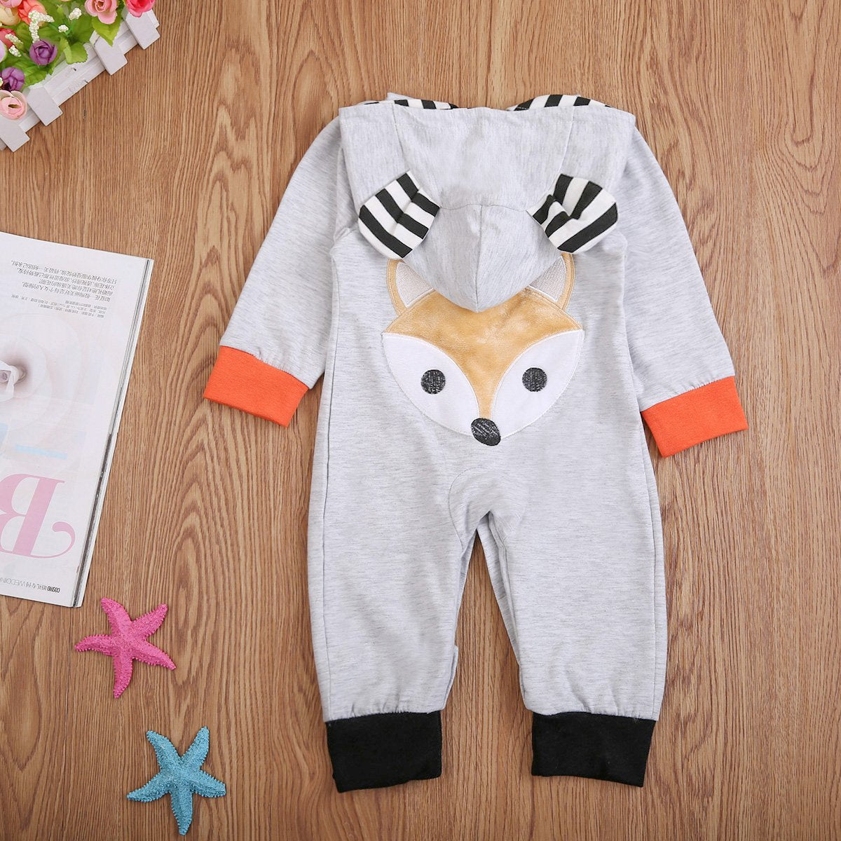 Cute Fox Hoodie Romper