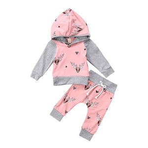 Hoodie Tops & Pants 2Pcs Outfits