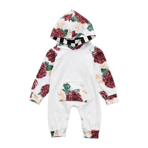 Floral Hooded Pocket Romper