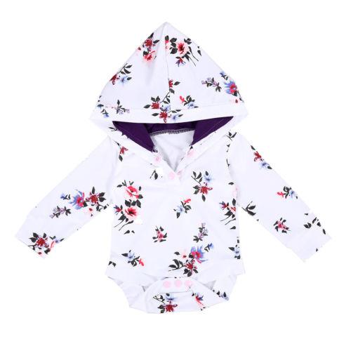 Purple Flowers Hoodie Romper
