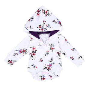 Purple Flowers Hoodie Romper