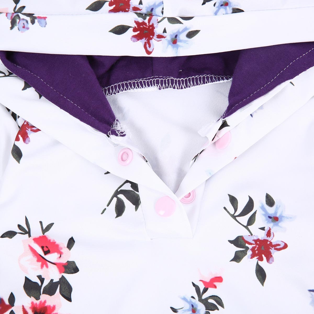 Purple Flowers Hoodie Romper