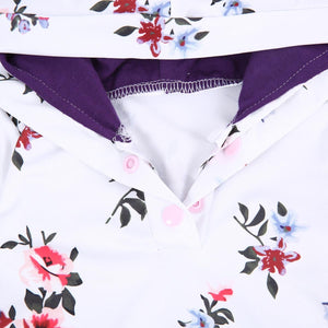 Purple Flowers Hoodie Romper