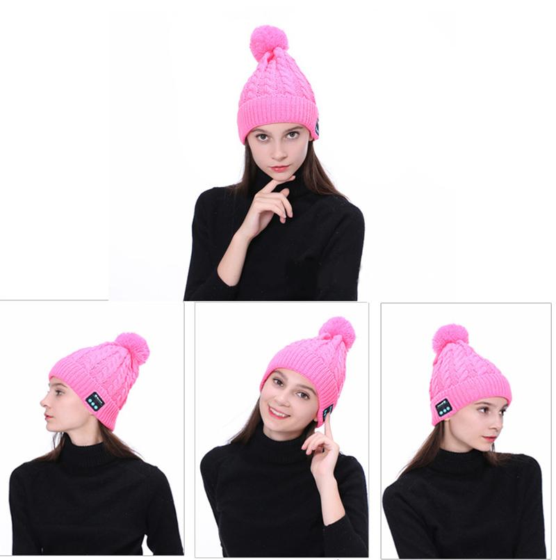 Soft Warm Beanie Hat Wireless Bluetooth Smart Cap Headphone Headset Speaker Mic wool Autumn winter warm Hat