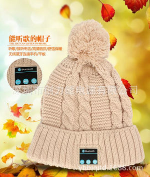 Soft Warm Beanie Hat Wireless Bluetooth Smart Cap Headphone Headset Speaker Mic wool Autumn winter warm Hat