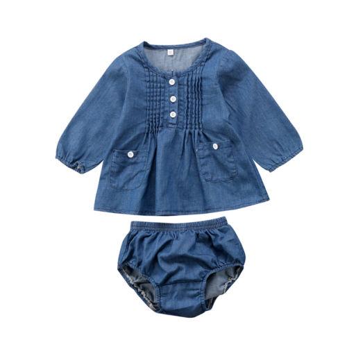 Denim Baby Girl Set