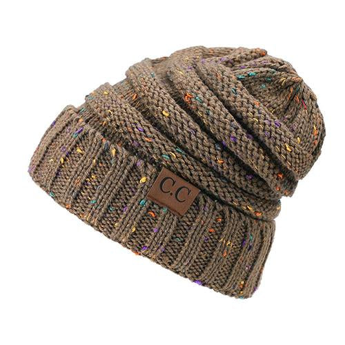 BONJEAN Women Winter Knitted Cap Casual CC labeling Beanies Hat High bun Ponytail 10 colors Hip-Hop Skullies Beanie turban hat