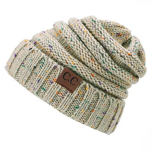 BONJEAN Women Winter Knitted Cap Casual CC labeling Beanies Hat High bun Ponytail 10 colors Hip-Hop Skullies Beanie turban hat