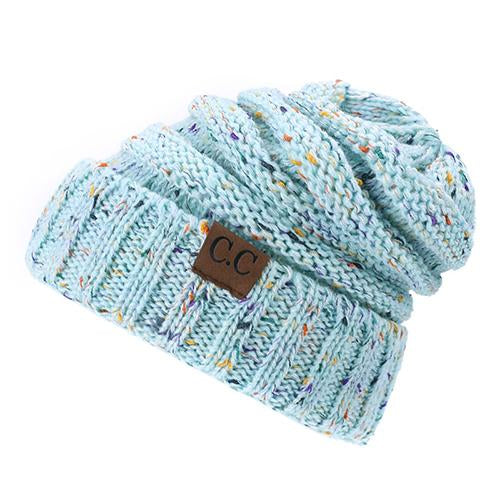 BONJEAN Women Winter Knitted Cap Casual CC labeling Beanies Hat High bun Ponytail 10 colors Hip-Hop Skullies Beanie turban hat