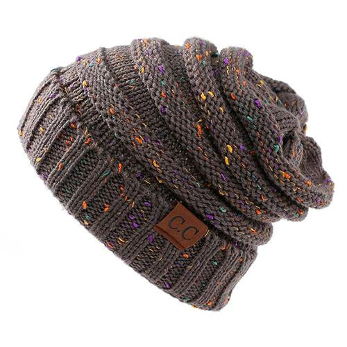 BONJEAN Women Winter Knitted Cap Casual CC labeling Beanies Hat High bun Ponytail 10 colors Hip-Hop Skullies Beanie turban hat