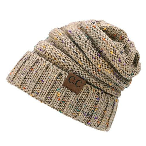 BONJEAN Women Winter Knitted Cap Casual CC labeling Beanies Hat High bun Ponytail 10 colors Hip-Hop Skullies Beanie turban hat