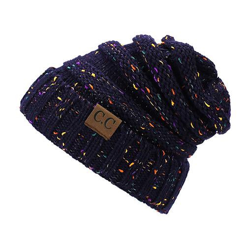 BONJEAN Women Winter Knitted Cap Casual CC labeling Beanies Hat High bun Ponytail 10 colors Hip-Hop Skullies Beanie turban hat