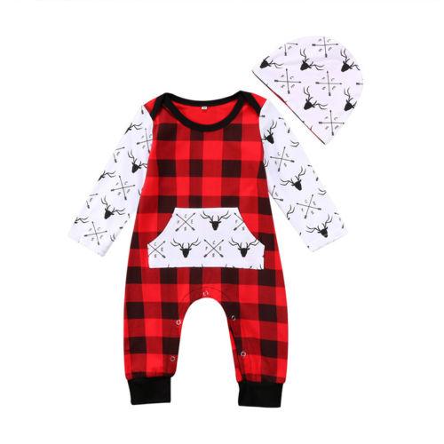 Checks Deer Jumpsuit Set