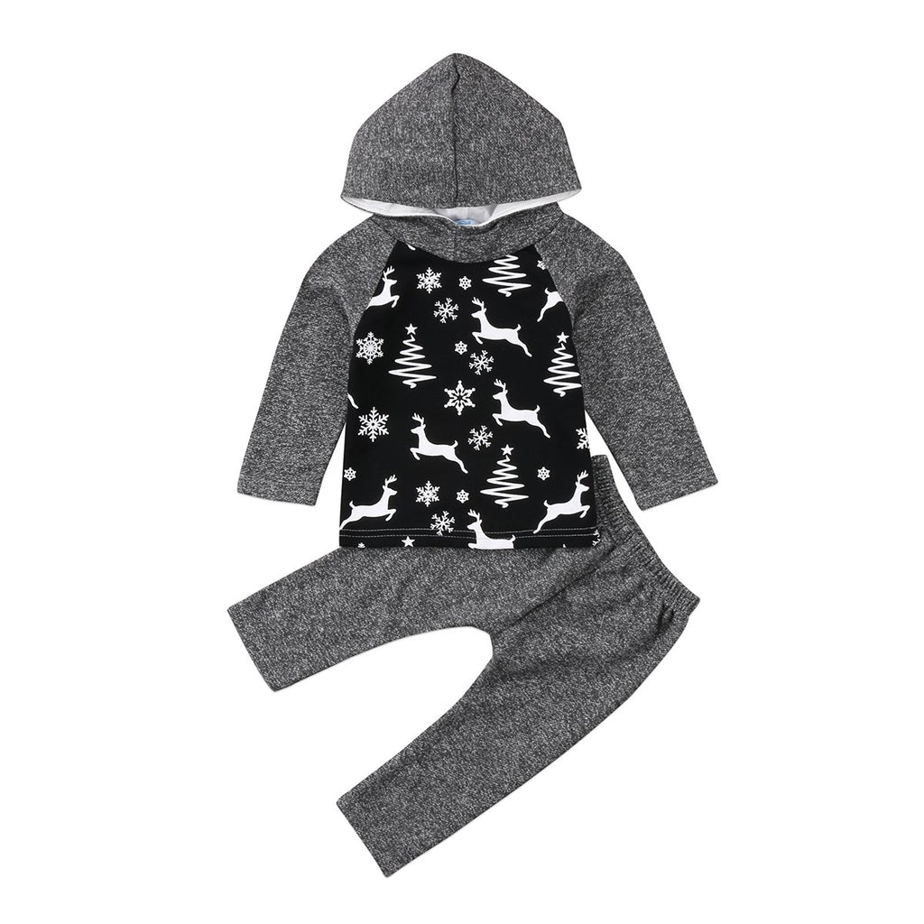 Black & Grey Hoodie Set