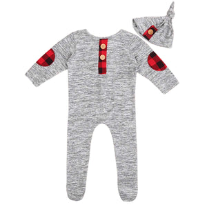 Patchwork Gray Cotton Jumpsuit