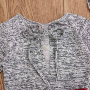 Patchwork Gray Cotton Jumpsuit