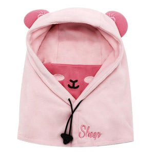 [AETRENDS] 2017 New Cute Lovely Character Masked Hood Cap Size 48CM 52CM Children Beanie Hats for Kids 2~8 Years Old Z-6174