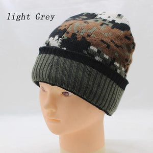 BINGYUANHAOXUAN2017Unisex Knitted Beanie Cap Camouflage Fleece Lining Beanie Thicken Winter Warm Hat Knit Camo Ski Bonnet Gorros