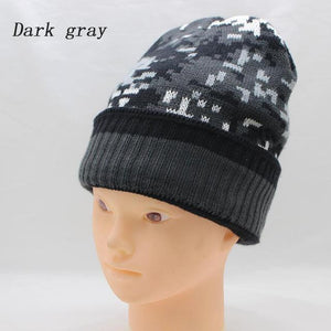 BINGYUANHAOXUAN2017Unisex Knitted Beanie Cap Camouflage Fleece Lining Beanie Thicken Winter Warm Hat Knit Camo Ski Bonnet Gorros