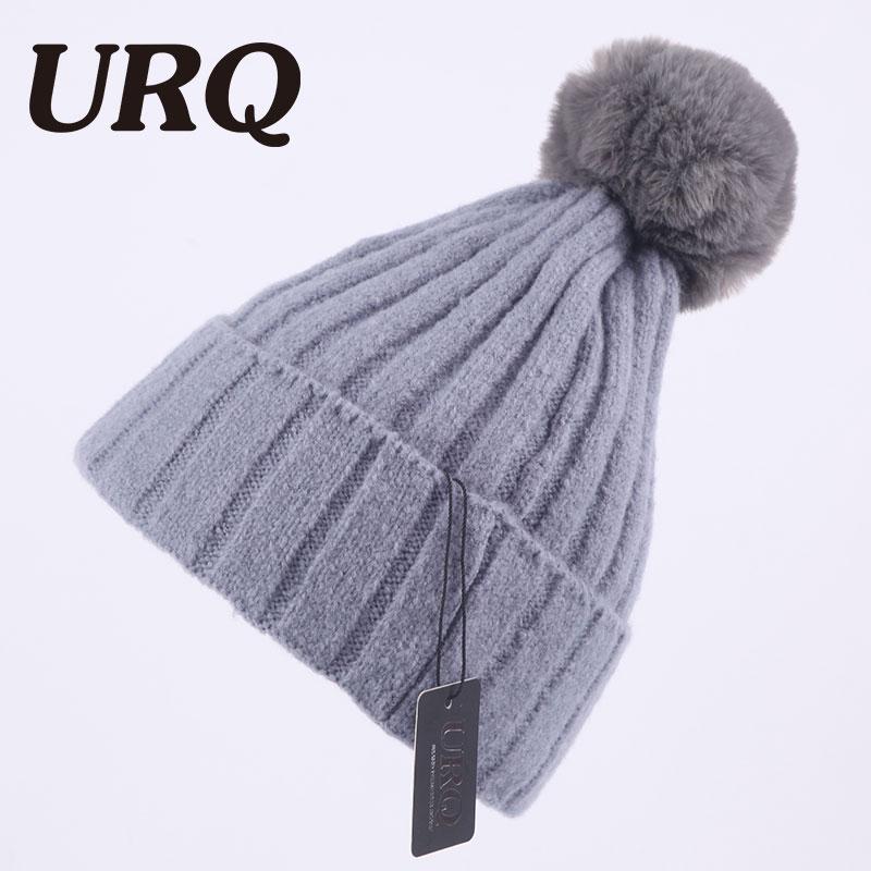 winter warm knitted cap for women soft light pom poms knitted beanies cap brand new thick female cap