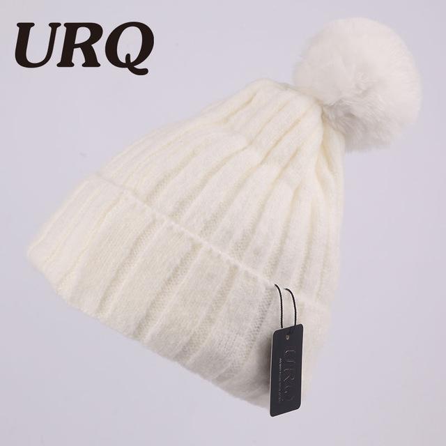 winter warm knitted cap for women soft light pom poms knitted beanies cap brand new thick female cap