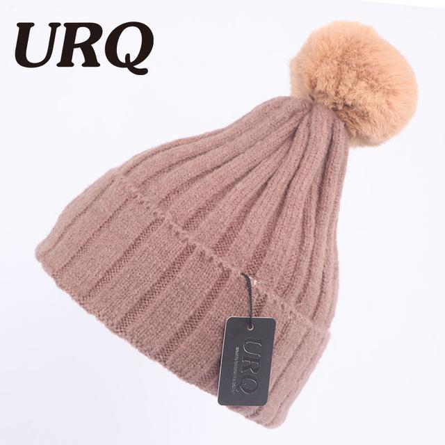 winter warm knitted cap for women soft light pom poms knitted beanies cap brand new thick female cap