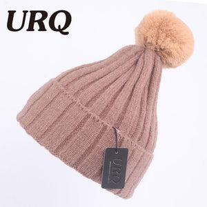 winter warm knitted cap for women soft light pom poms knitted beanies cap brand new thick female cap