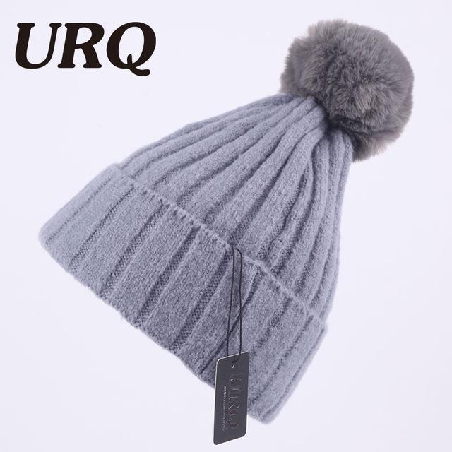 winter warm knitted cap for women soft light pom poms knitted beanies cap brand new thick female cap