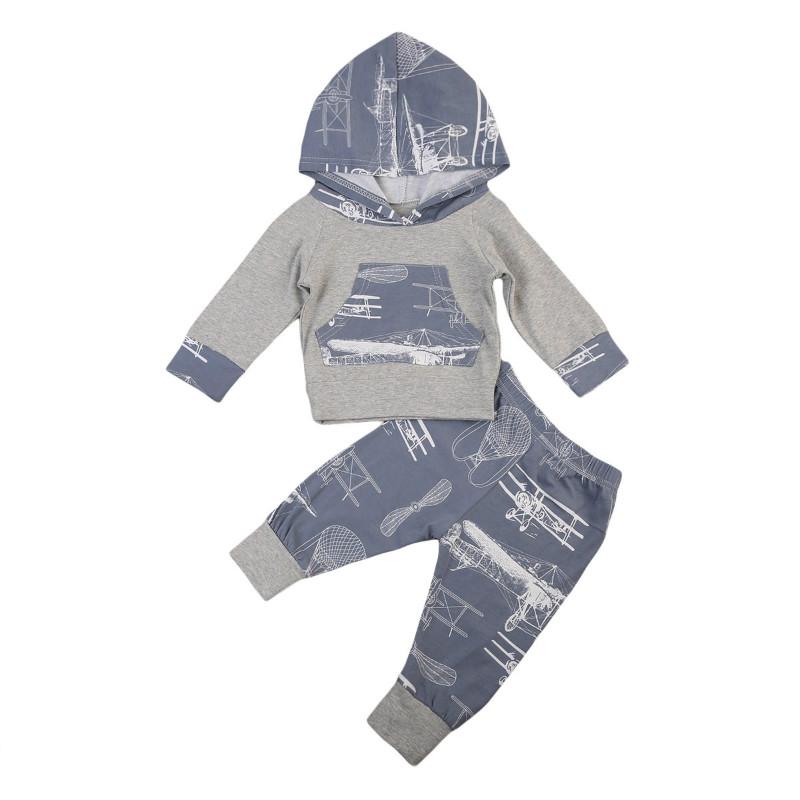 Airplanes Hoodie Grey Set