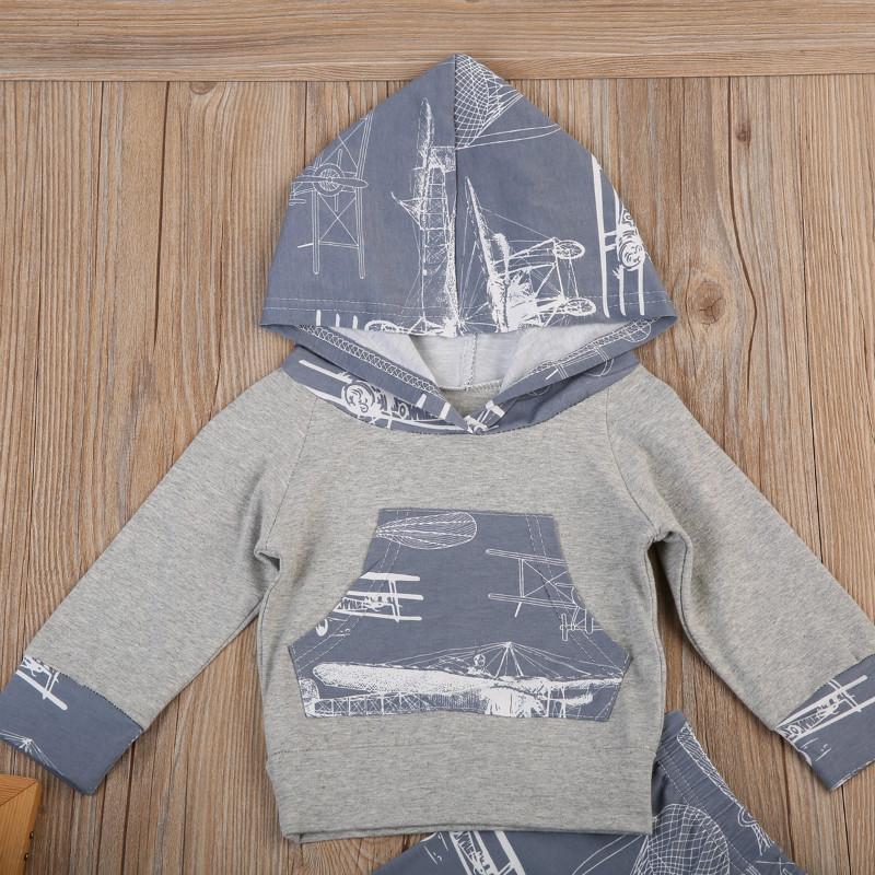 Airplanes Hoodie Grey Set